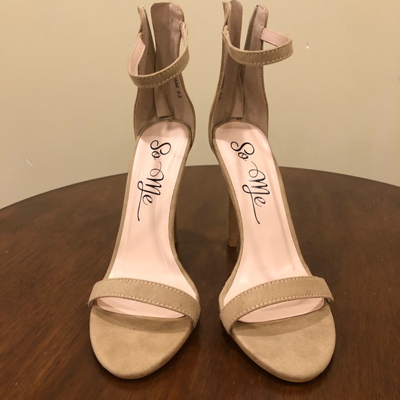 NEW So Me Nude Sandals 4” Heels - Picture 6 of 10